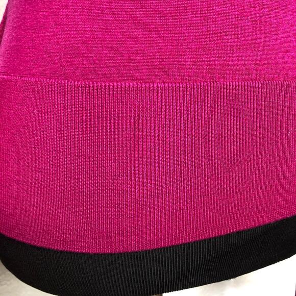 Lafayette 148 New York dark pink v neck wool sweater size Small - Picture 13 of 14